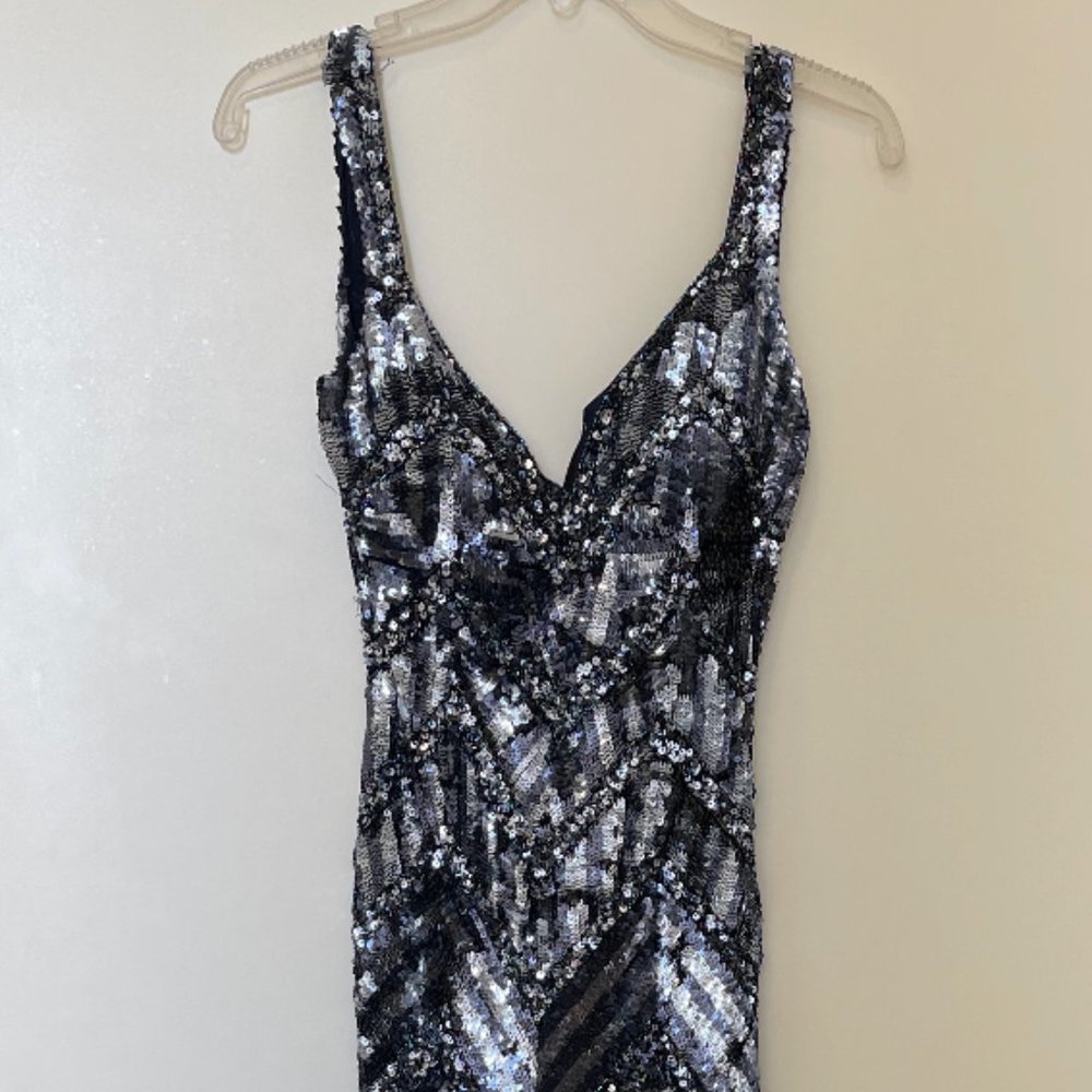 Cassandra Stone Blue/Graphite Prom or Pageant Gown